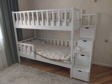 детские 2х ярусные кровати фото и цены: Детская двух спальная кровать. С выдвижными шкафчиками. В отличном