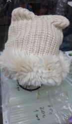 Шапки: Шапка, С ушками, Шерсть, Зима, С ушками, С шарфом, С помпоном — 12