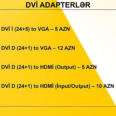 kompüter barter: DVİ Adapterlər/Konverterlər (Çeviricilər) ⭐DVİ İ (24+5) to VGA – 5 AZN — 2