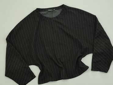 Bluzki: Bluza Zara, S (EU 36), stan - Bardzo dobry, wzór - Linia, kolor - Czarny