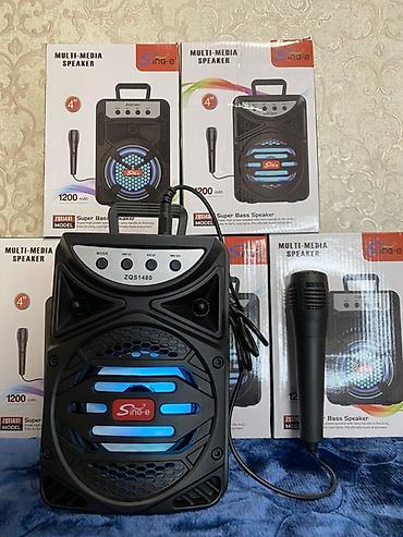 Колонки с микрофоном Аккумулятор 1200 mAh Хватит до 2 часов