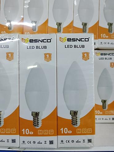 Лампочки: LED-лампа ESNCO, серия “LED BLUB” (свеча) - Мощность: 10 Вт - Цоколь — 1