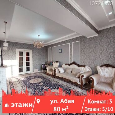 цены на квартиры в бишкеке 2019: 3 комнаты, 80 м², Индивидуалка, 5 этаж