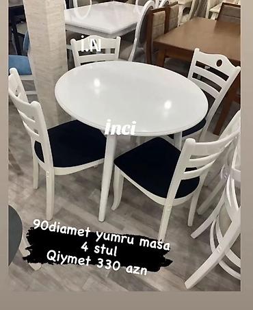Mətbəx üçün, Yeni, Açılmayan, Yumru masa, 4 stul lalafo.az -da Mətbəx üçün, Yeni, Açılmayan, Yumru masa, 4 stul
