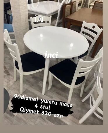 Masa və oturacaq dəstləri: Qonaq otağı üçün, Yeni, Açılmayan, Dördbucaq masa, 6 stul — 29