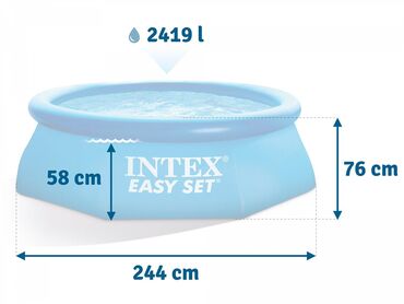 большая ваза для пальмы: Надувной бассейн Intex Easy Set Pool, размером 244 х 76 см. Он имеет