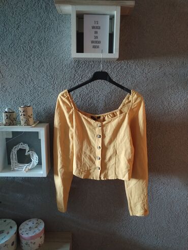 elegantni crop top: S (EU 36), Flax, Single-colored, color - Yellow