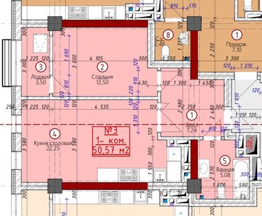 квартира рассрочку: 1 комната, 50 м², Элитка, 1 этаж, ПСО (под самоотделку)