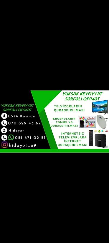 paltaryuyan masin temiri: Xidmət: Televizor, peyk/krosnu və smart qurğuların quraşdırılması və — 1