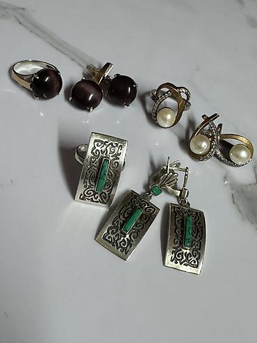 Серебряные наборы украшений: Набор украшений, Проба 925, Женские, Б/у — 2