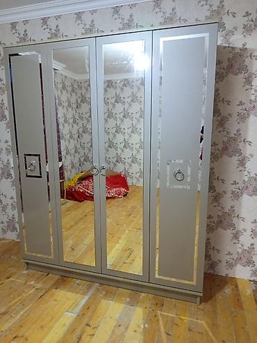 Yeni, 4 qapılı, Güzgülü, Boz, Açılan, Düz dolab