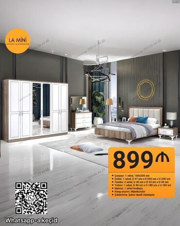 кровать баку: İkinəfərlik çarpayı, Dolab