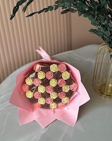 Кондитерские изделия, сладости: Шоколаддан жасалган роза букеттери майрамдарда конулду которуучу белек — 9