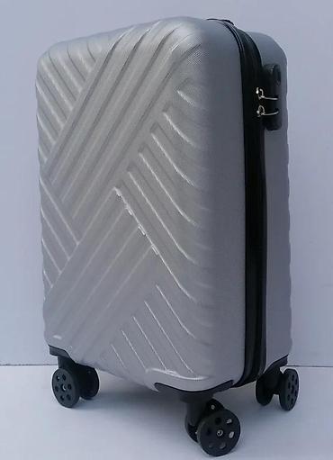 Putni koferi i torbe: Tvrdi ručni kofer na točkiće – srebrni - Materijal: čvrsta — 7