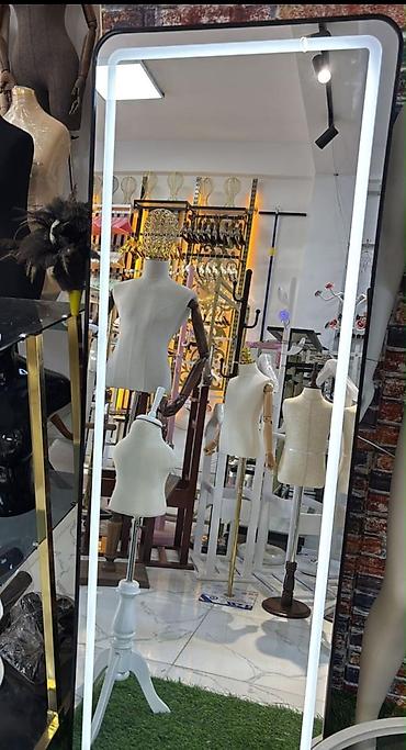 2 ci el guzgu: Güzgü Döşəmə üstü, Düzbucaqlı, Makiyaj üçün, Arxa işıqlı — 4