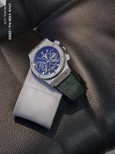 Кол сааттар: Часы Hublot (Geneve) с синим циферблатом - Корпус: стальной оттенок — 2