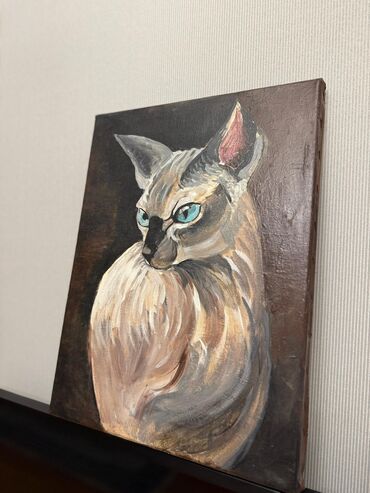 ağ rəng şəkil: Əl işidir. Akril boya ilə çəkilib. Whatsappla əlaqə saxlaya