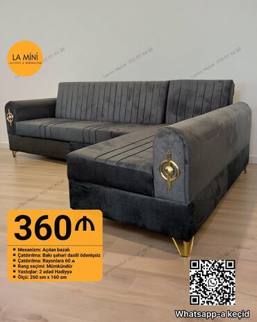 Mebel: Künc divan, Bazalı, Şəhərdaxili pulsuz çatdırılma