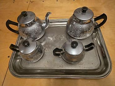 cay serviz: Çay dəsti, rəng - Gümüşü, Metal — 3