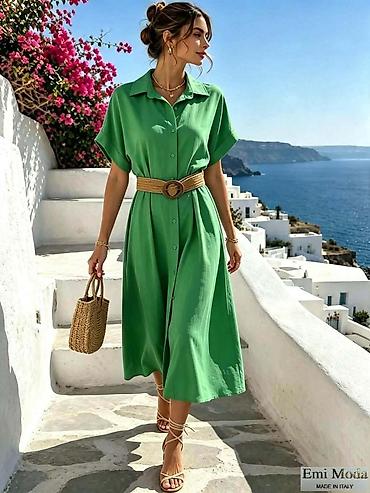 mango ogrlice: Ženska midi haljina košulja, elegantnog i ležernog kroja, idealna za — 3