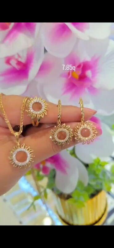 Sırğalar: Sırğa, Sarı qızıl, 585 Əyar, 123 g, Ödənişli çatdırılma, Ünvandan götürmə — 6