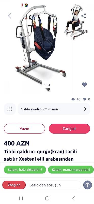 Tibbi avadanlıq: Tibbi qaldırıcı qurğu (elektrikli pasiyent lifti) - Məqsəd: xəstə və — 4