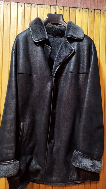 купить дублёнку мужскую: Куртка 7XL (EU 54), цвет - Черный