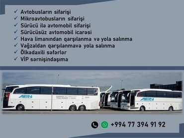 аренда машины: Avtobusların sifarişi üçün müraciət edə bilərsiz! 🔹Oturacaq sayı 20-55