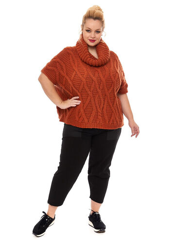 Женский свитер 5XL (EU 50), цвет - Коричневый