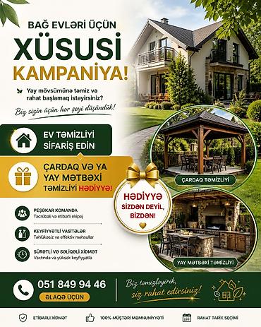 Təmizlik xidmətləri: Təmizlik | Evlər | Ümumi təmizlik — 1