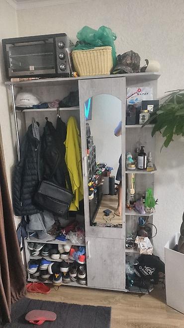 Прихожая модульная с зеркалом и множеством секций для хранения