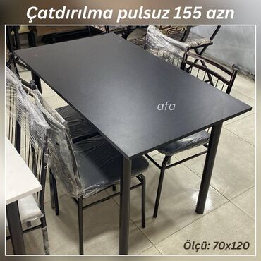 Divanlar: Restoran, kafe, bağ, mətbəx və s üçün masa destleri Masa + 4 Stul 155