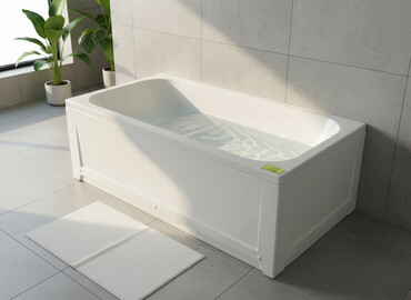банный стол: Ванна, Төрт бурчтук, Материалы: Акрил, Өлчөмү: 130 x 70 см