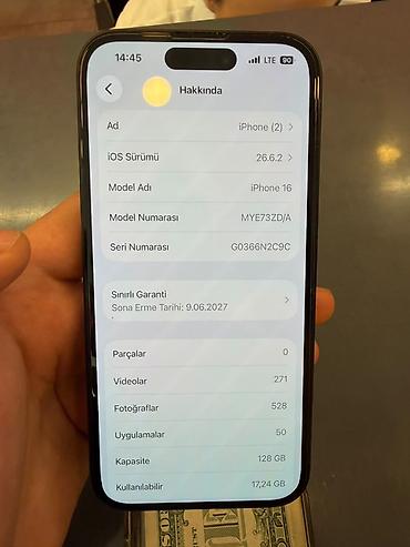 iphone ikis: IPhone 16, 128 GB, Qara, Zəmanət — 4