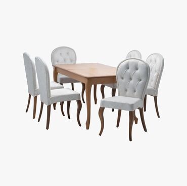 Masa və oturacaq dəstləri: Mətbəx üçün, Açılmayan, Oval masa, 6 stul — 9