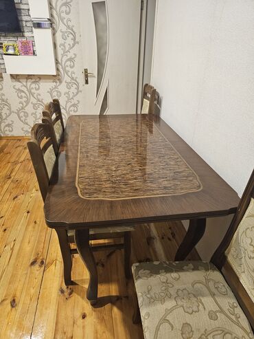 Masa və oturacaq dəstləri: Qonaq otağı üçün, Açılan, Dördbucaq masa, 6 stul -da lalafo.az — 8 Masa və oturacaq dəstləri: Qonaq otağı üçün, Açılan, Dördbucaq masa, 6 stul — 8