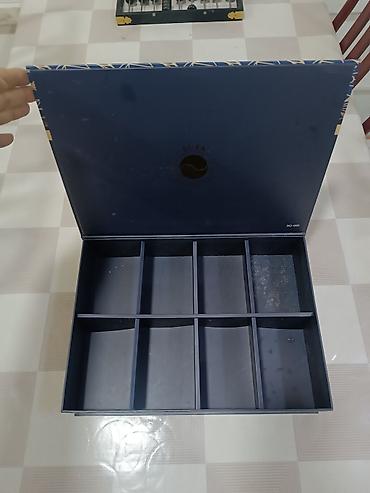 karton qutu satışı: BUTA brendinə məxsus çoxbölməli hədiyyə/qutu - Rəng: tünd göy — 2