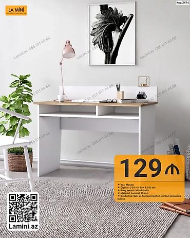 Sifarişlə mebel: Düz masa, Stulsuz, Polkalı, Siyirməsiz, Sadə laminat — 1