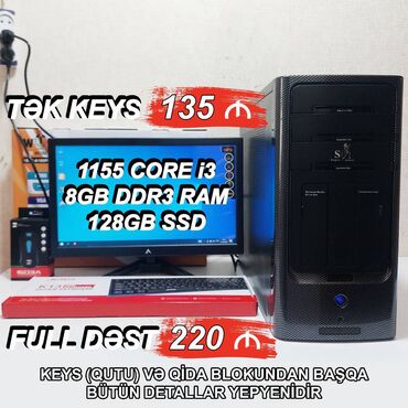 Prosessorlar: Sistem Bloku "Qori DDR3 H61 1155 Core i3 2130” ⭐Tək Sistem Bloku – 135