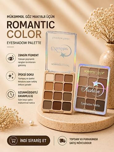 Göz kölgələri: ROMANTIC COLOR Eyeshadow Palette - Göz makiyajı üçün peşəkar ten — 9