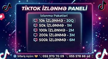 Mebel xidmətləri: TikTok izlənmə paneli – izlənmə paketləri: - 10k izlənmə – 30q - 50k — 1