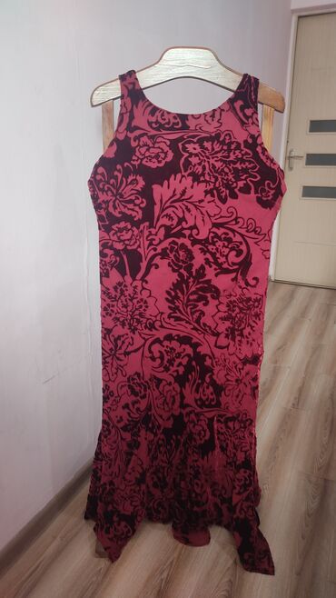 платье красное: Вечернее платье, Русалка, Длинная модель, Бархат, Без рукавов, 4XL (EU 48)