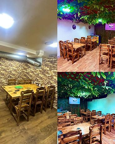 Restoran mebeli: 5 eded masa desti tecili satilir hamisi birlikde 800azn. Unvan — 1