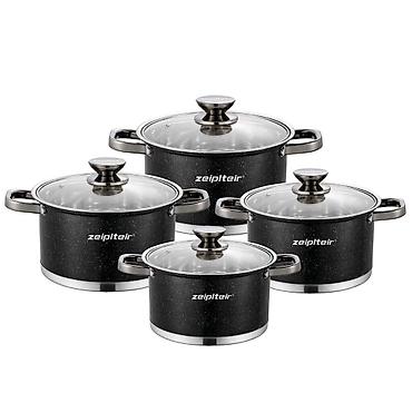 metalac posudje za indukcionu plocu: Zeiplteir Cookware Set – set posuđa od nerđajućeg čelika (8 delova) - — 2