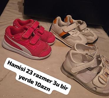 qacış ucun uşaq krosovkalrı: Uşaq ayaqqabıları dəsti - Hamısı 23 razmer - 3 cüt birlikdə - — 1