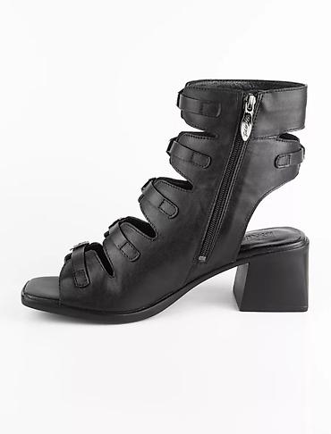 Босоножки, сандалии, шлепанцы: Женские Босоножки-Гладиаторы MAXI на каблуке, чёрные, натуральная — 7