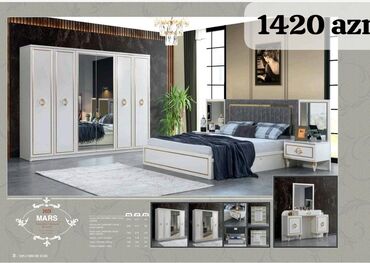 Yataq otağı dəstləri: İkinəfərlik çarpayı, Dolab, Termo, 2 tumba, Azərbaycan, Yeni — 24