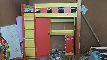 used bed: Продаю кровать/шкаф/парта 3в1 с матрасом боконбаева/уметалиева — 1