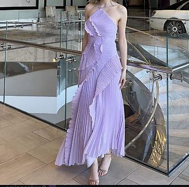 kirayə geyim: Kiraye geyim. lavanda rəngində uzun don - Model: asimmetrik kəsimli — 2