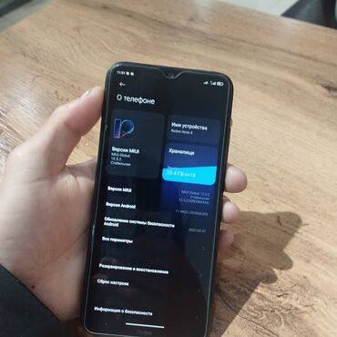 редим 13с: Xiaomi, Redmi Note 8, Колдонулган, 64 ГБ, түсү - Кара, 2 SIM